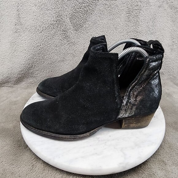 Diba Shoes Womens Size 7 Black Leather Ankle Booties *Read* - Picture 1 of 14